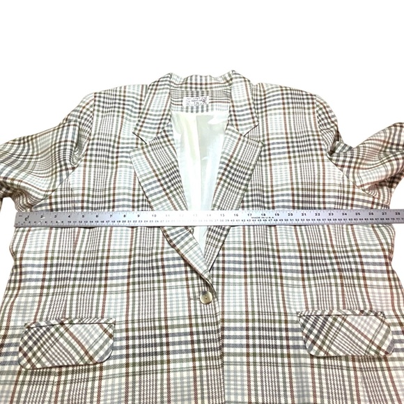 ADDITION ELLE Fully Lined Plaid Blazer Front Flap Pockets MADE IN CANADA Sz 24W - Picture 5 of 9